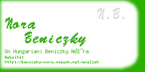 nora beniczky business card